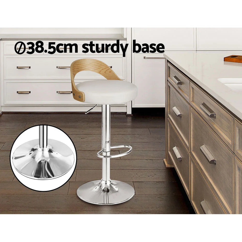 White leather bar table and stools set
