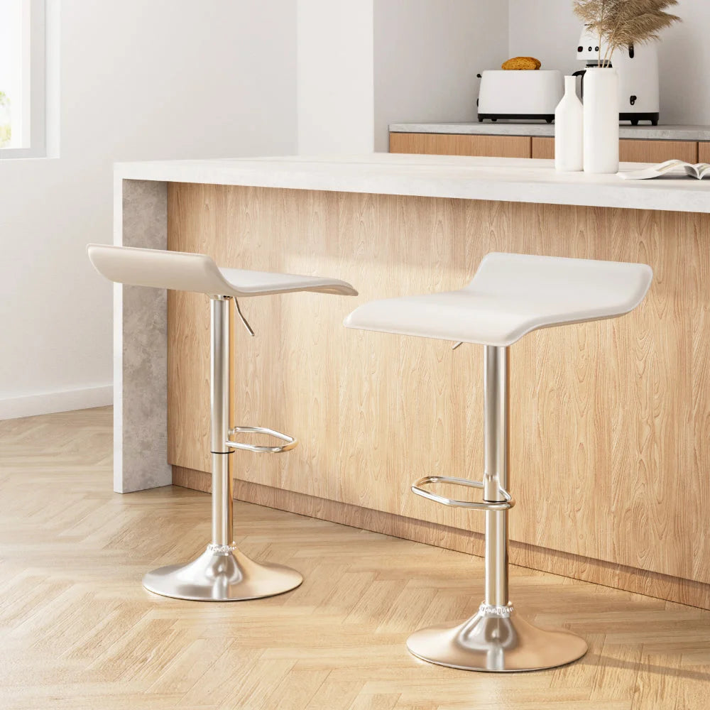 Bar Stools Set of 2 Faux Leather Chair