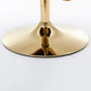 Bar Stools Set of 2 Faux Leather Golden Base Swivel - Beige