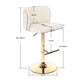Bar Stools Set of 2 Faux Leather Golden Base Swivel - Beige