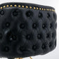 Bar Stools Set of 2 Faux Leather Golden Base Swivel - Black