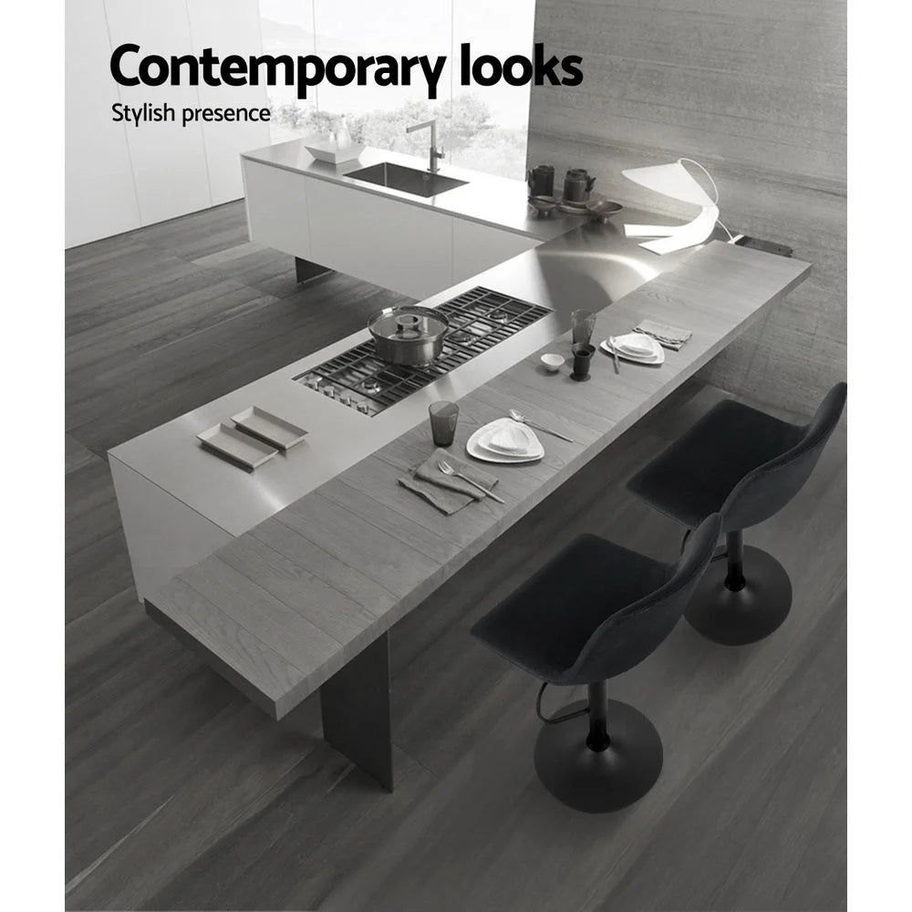 Bar Stools Set of 2 Gas Lift - Black - Bar Stools & Chairs