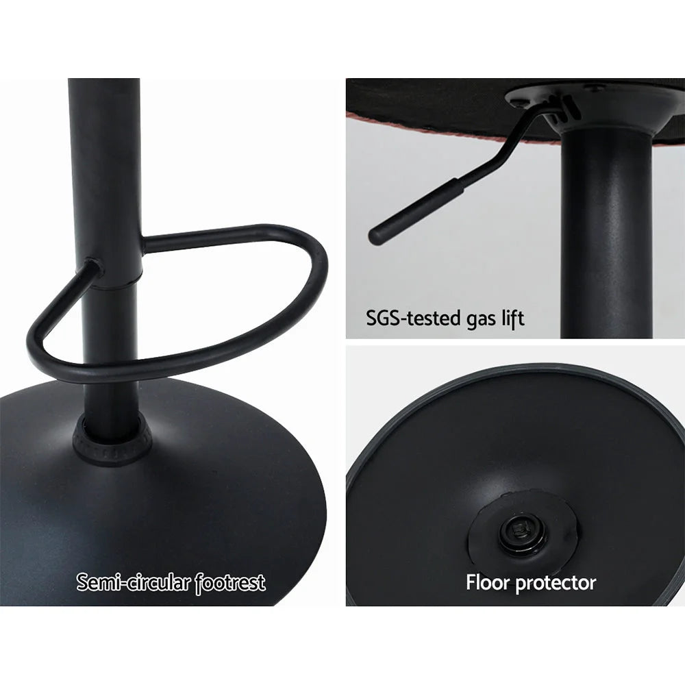 Bar Stools Set of 2 Gas Lift Velvet - Pink