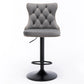 Bar Stools Set of 2 Height Adjustable Swivel Velvet