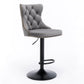 Bar Stools Set of 2 Height Adjustable Swivel Velvet