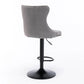 Bar Stools Set of 2 Height Adjustable Swivel Velvet