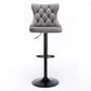 Bar Stools Set of 2 Height Adjustable Swivel Velvet