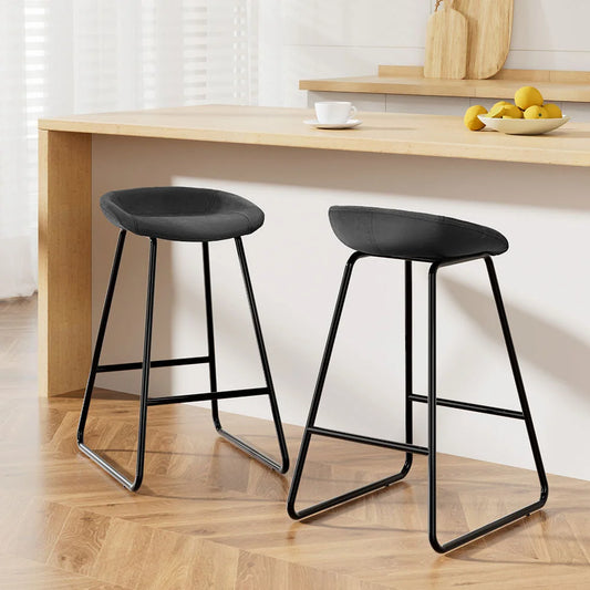 Bar Stools Set of 2 Kitchen Dining Chairs Counter Stool PU
