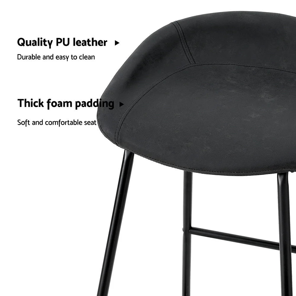 Bar Stools Set of 2 Kitchen Dining Chairs Counter Stool PU