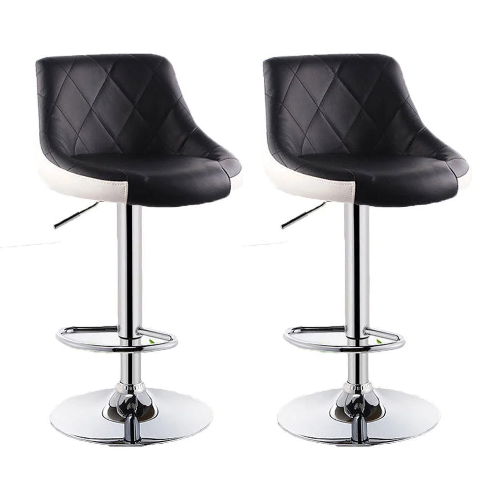 Bar Stools Set of 2 Kitchen Swivel Leather Barstools Gas