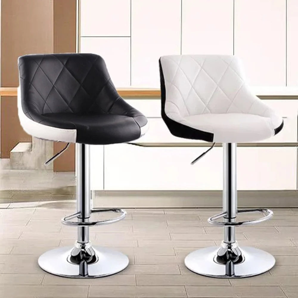 Bar Stools Set of 2 Kitchen Swivel Leather Barstools Gas