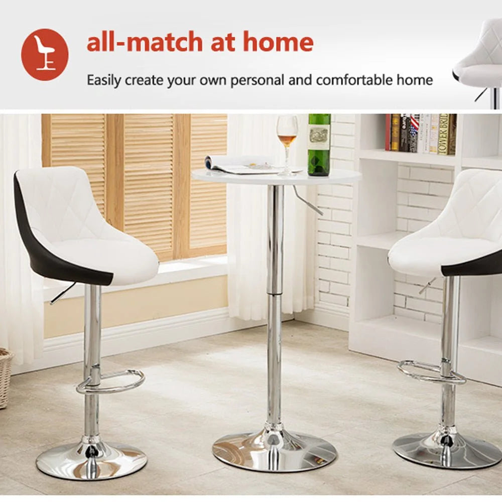 Bar Stools Set of 2 Kitchen Swivel Leather Barstools Gas