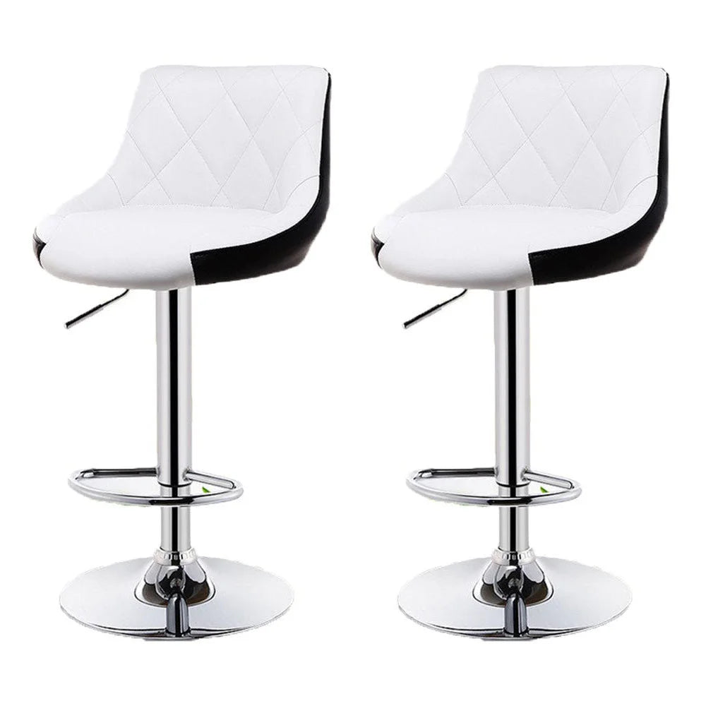 Bar Stools Set of 2 Kitchen Swivel Leather Barstools Gas