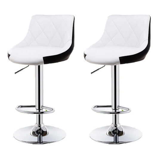 Bar Stools Set of 2 Kitchen Swivel Leather Barstools Gas