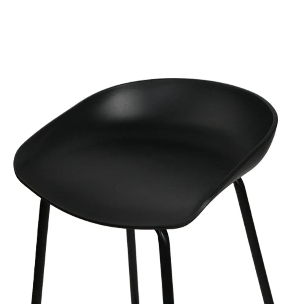 Bar Stools Set of 2 Metal black chairs 614