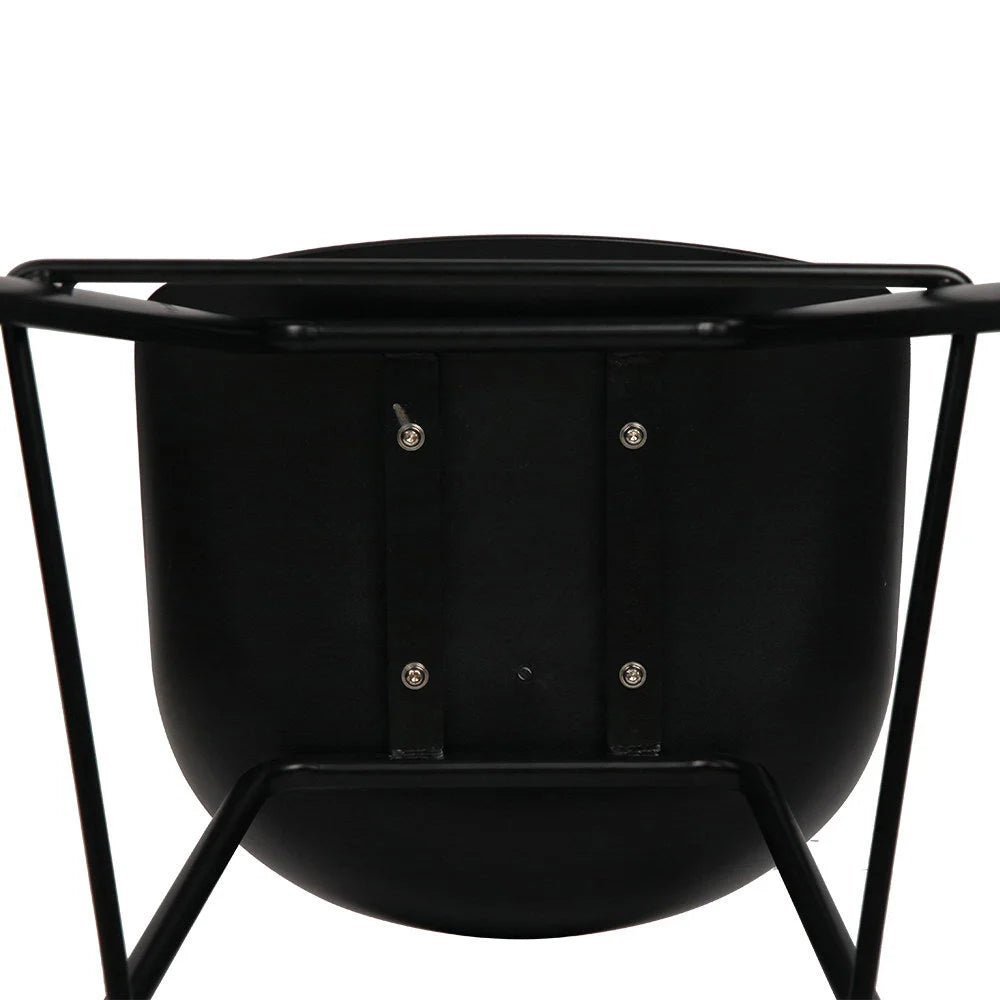 Bar Stools Set of 2 Metal black chairs 703