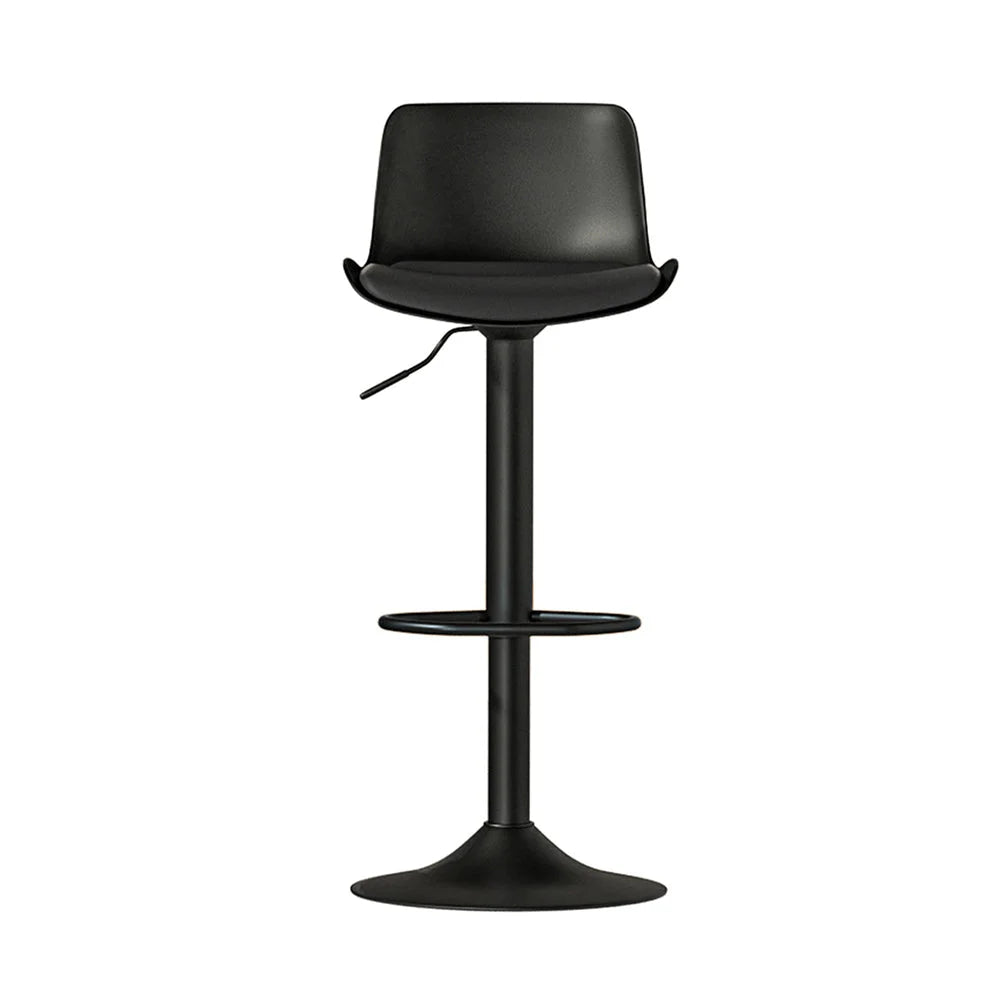 Bar Stools Set of 2 Padded Seat Gas Lift - Black