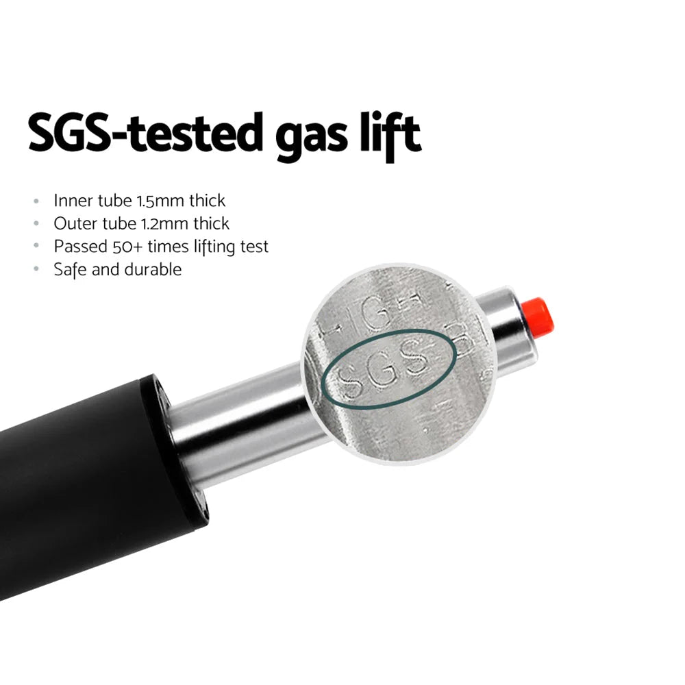 Bar Stools Set of 2 PU Leather Gas Lift - White