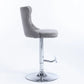 Bar Stools Set of 2 Velvet Stud Adjustable Swivel