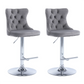 Bar Stools Set of 2 Velvet Stud Adjustable Swivel