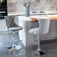 Bar Stools Set of 2 Velvet Stud Adjustable Swivel