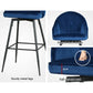 Bar Stools Set of 2 Velvet Swivel Metal Legs - Blue