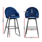 Bar Stools Set of 2 Velvet Swivel Metal Legs - Blue