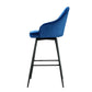 Bar Stools Set of 2 Velvet Swivel Metal Legs - Blue