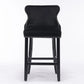 Bar Stools Set of 2 Velvet Upholstered Button Tufted