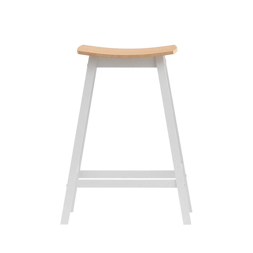 Bar Stools Set of 2 Wooden Chairs - Oak