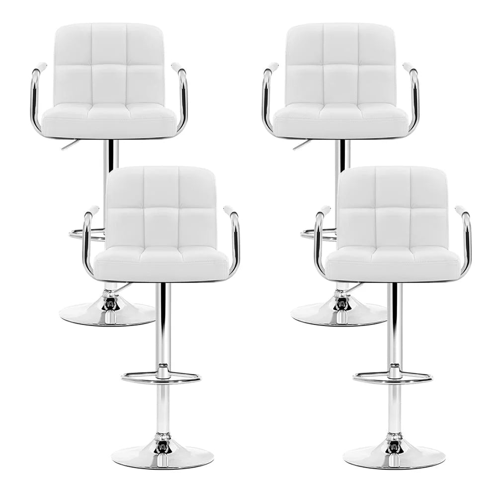 Bar Stools Set of 4 Kitchen Swivel Bar Stool PU Leather Gas
