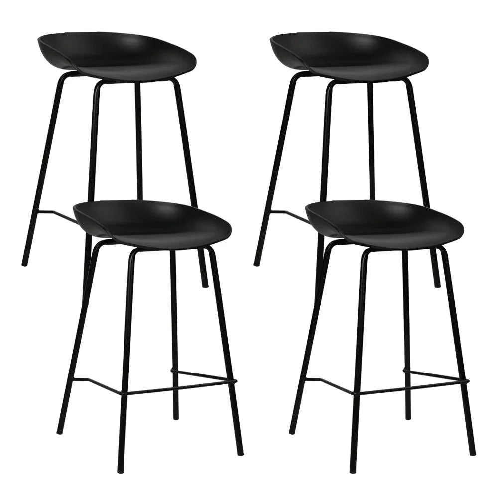 Bar Stools Set of 4 Metal - Black - Bar Stools & Chairs