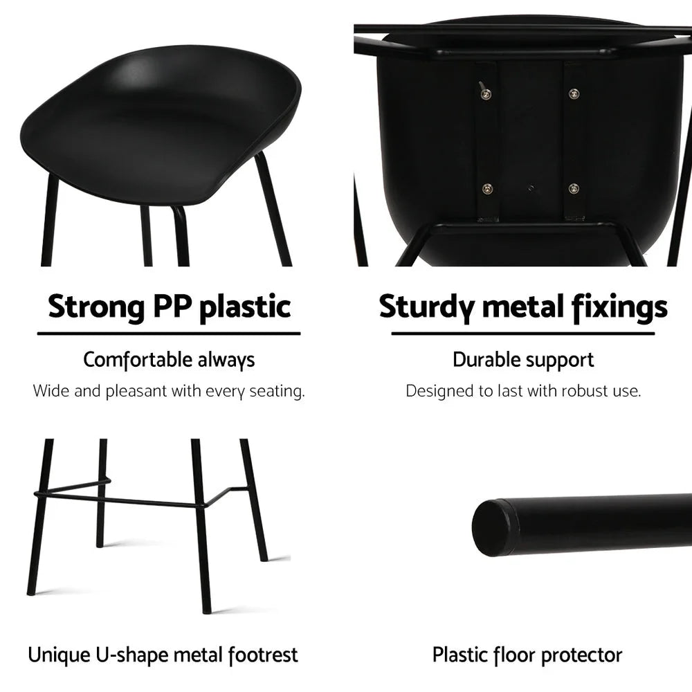 Bar Stools Set of 4 Metal - Black - Bar Stools & Chairs