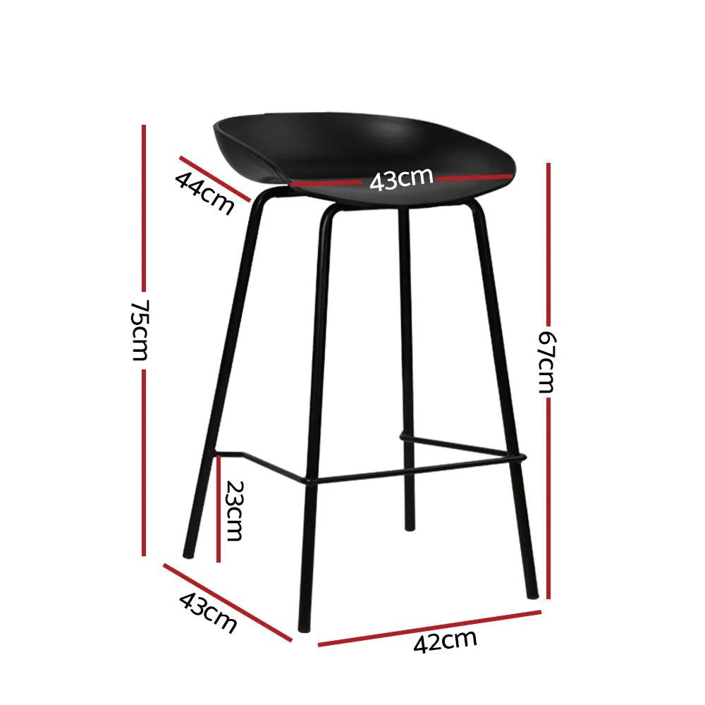 Bar Stools Set of 4 Metal - Black - Bar Stools & Chairs