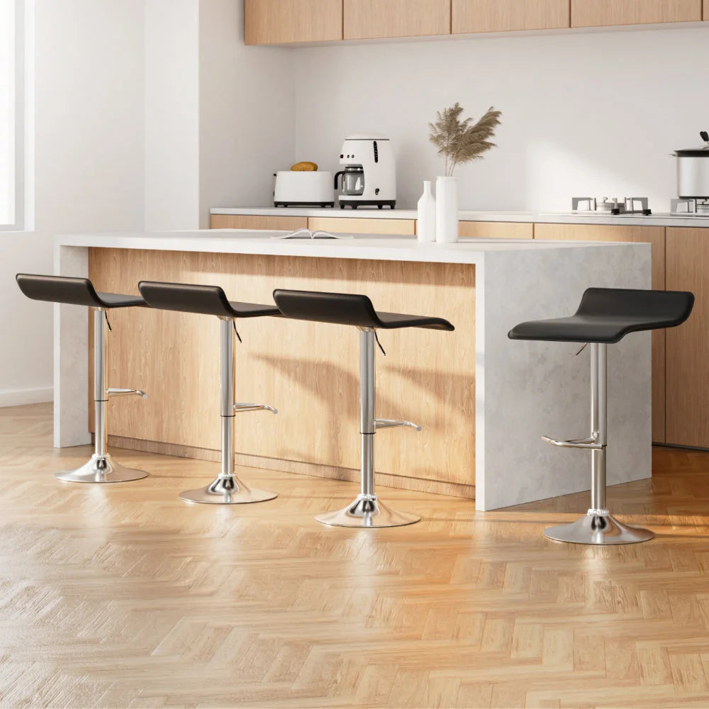 Bar Stools Set of 4 SENA Kitchen Swivel Bar Stool PU