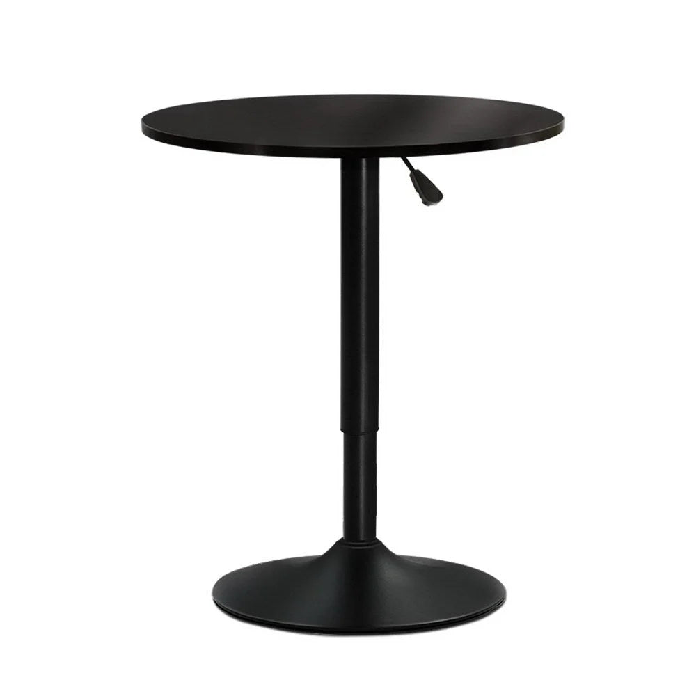 Bar Table Adjustable Gas Lift Wood/Metal Black - Dining