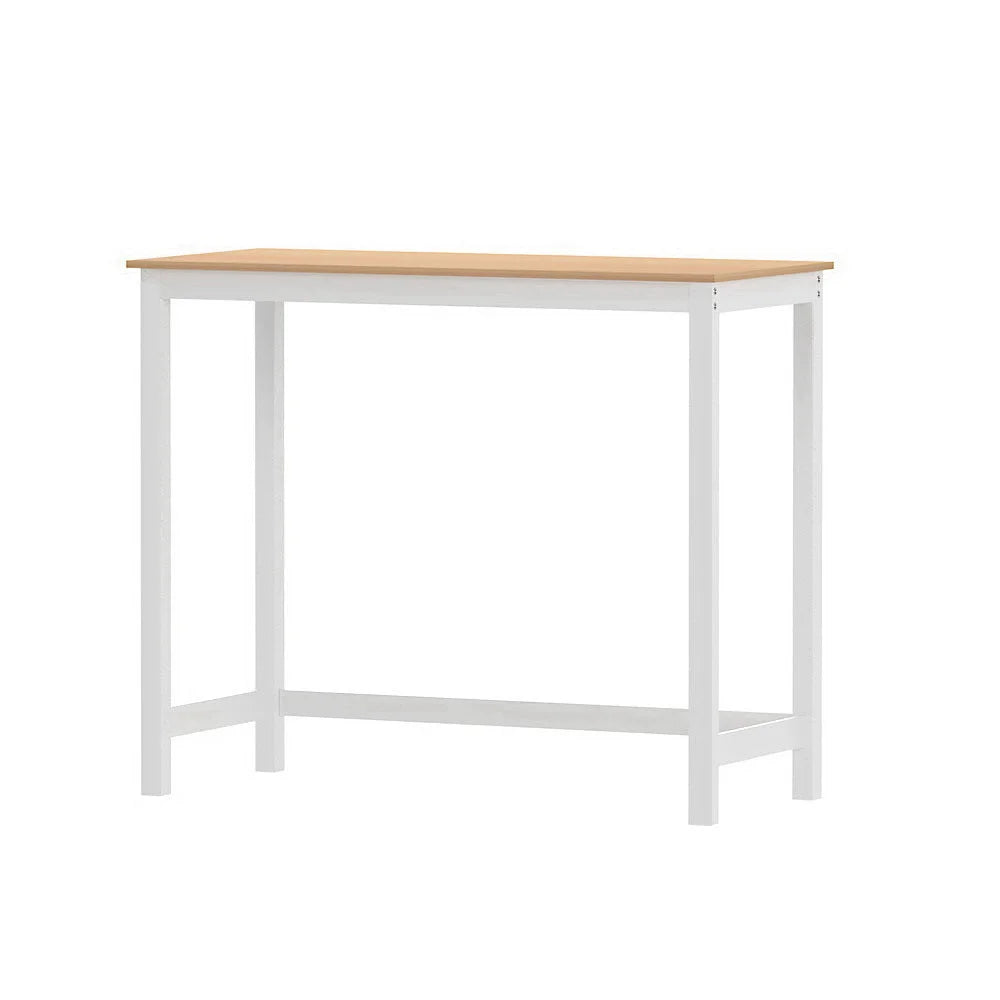 White wood 108cm bar table set with bar table and matching stool seats