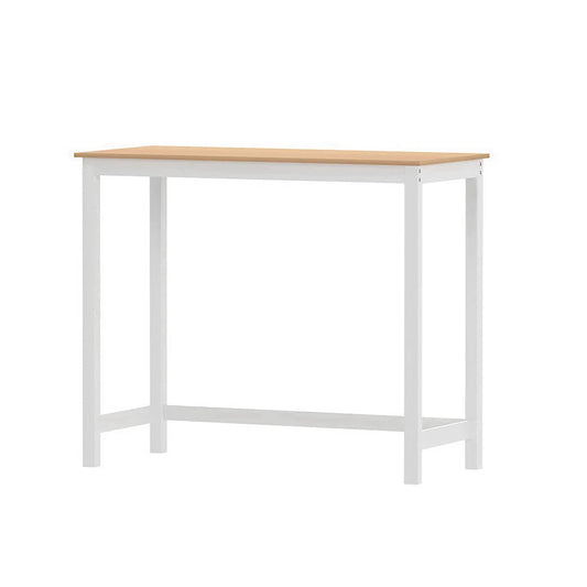 White wood 108cm bar table set with bar table and matching stool seats