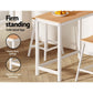 White wood 108cm bar table set with pub table top and stool pair