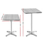 Bar Table Outdoor Furniture Adjustable Aluminium Pub Cafe Indoor Square HomeMyGarden