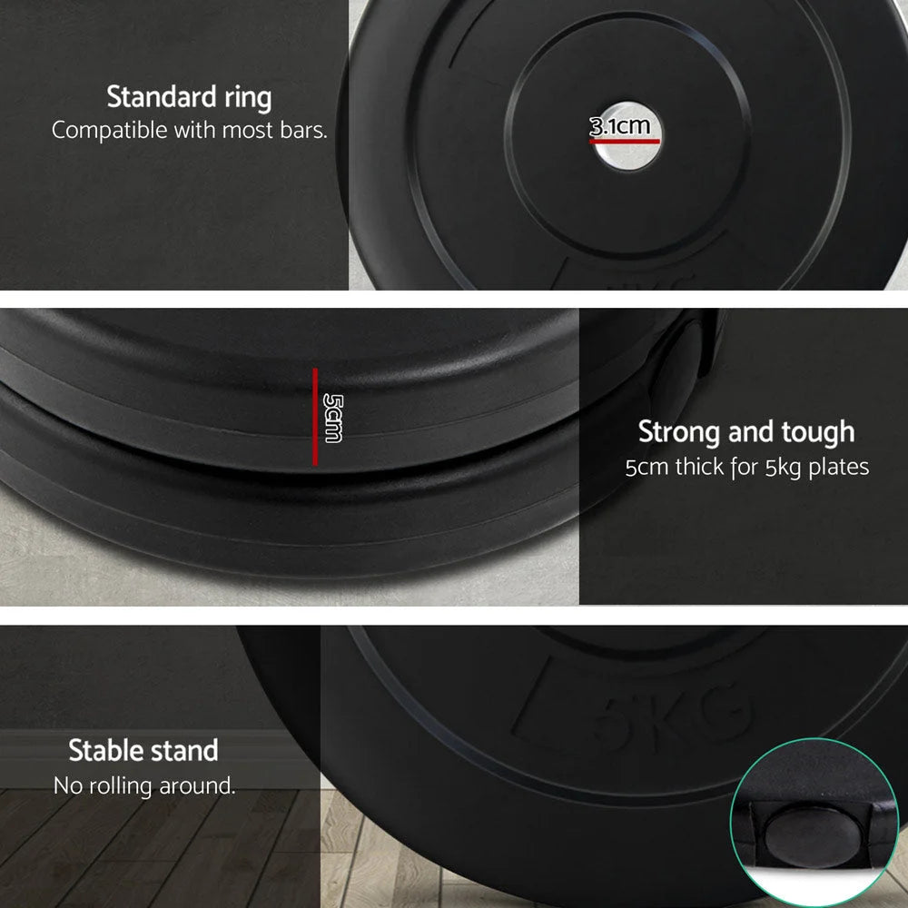 Barbell Weight Set 18KG Plates Bar Bench Press Fitness