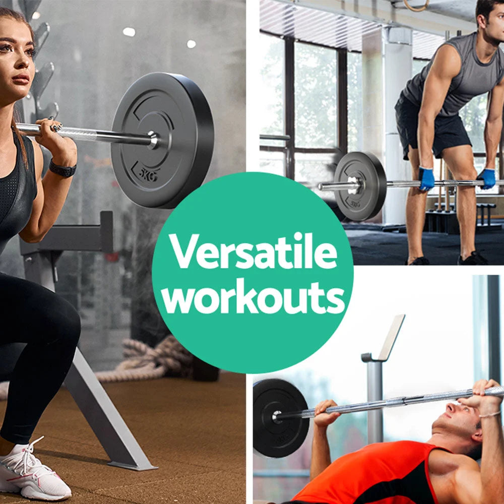 Barbell Weight Set 18KG Plates Bar Bench Press Fitness