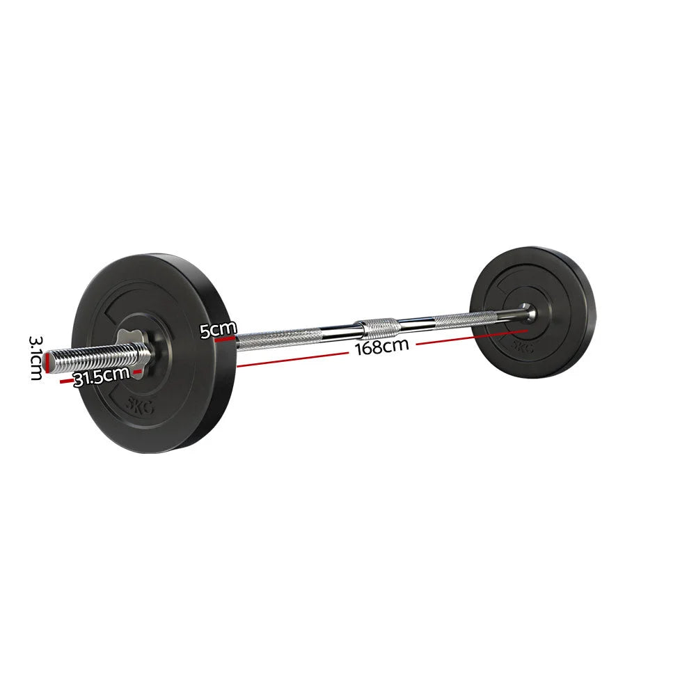 Barbell Weight Set 18KG Plates Bar Bench Press Fitness