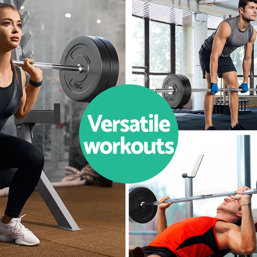 Barbell Weight Set 28KG Plates Bar Bench Press Fitness