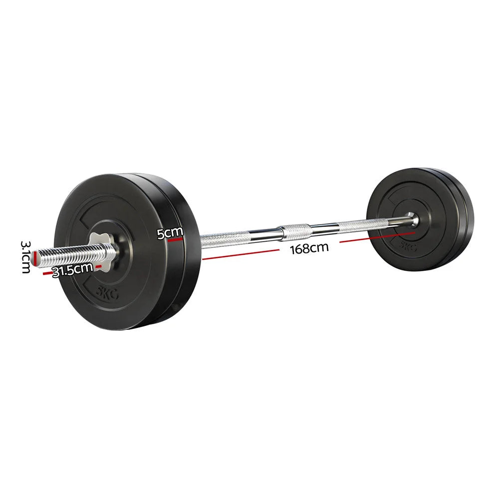 Barbell Weight Set 28KG Plates Bar Bench Press Fitness