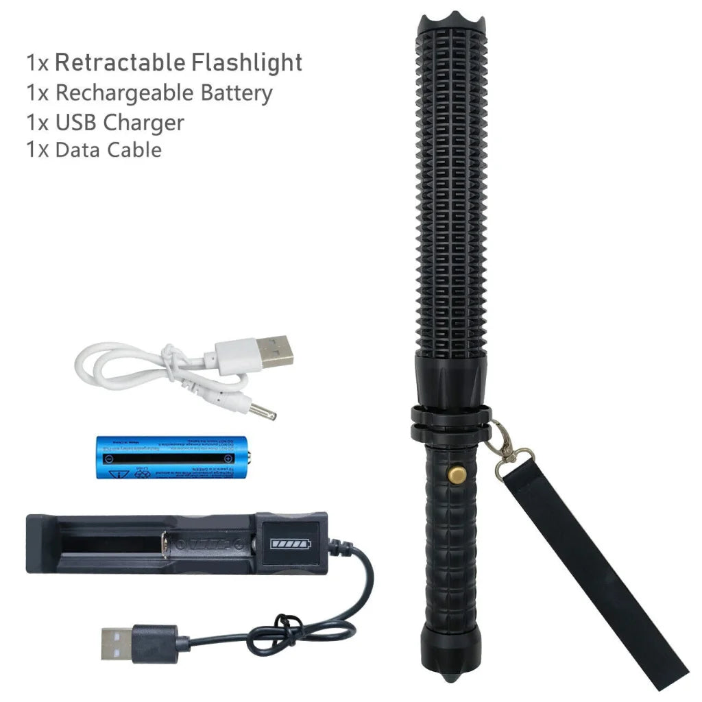Baseball LED Flashlight Rechargeable Zoom Police