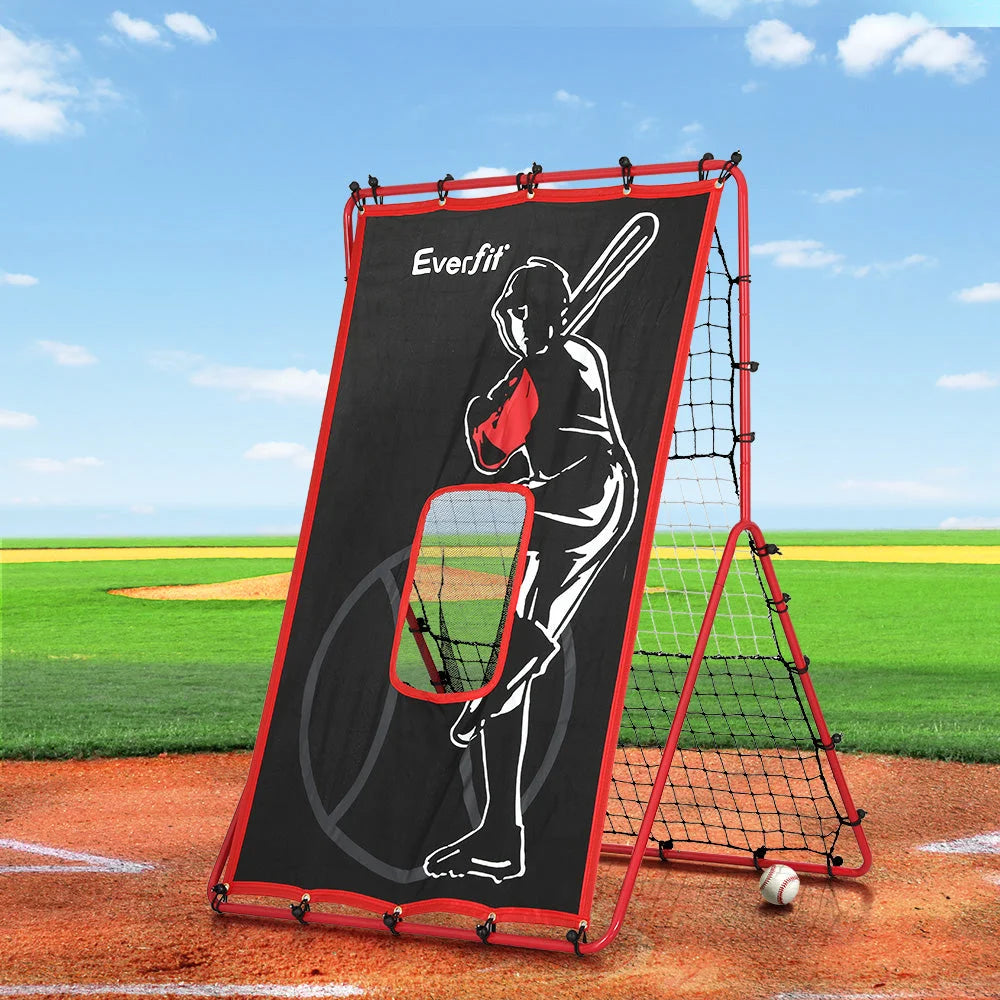 Baseball net rebound with assembled base supports and lower rails