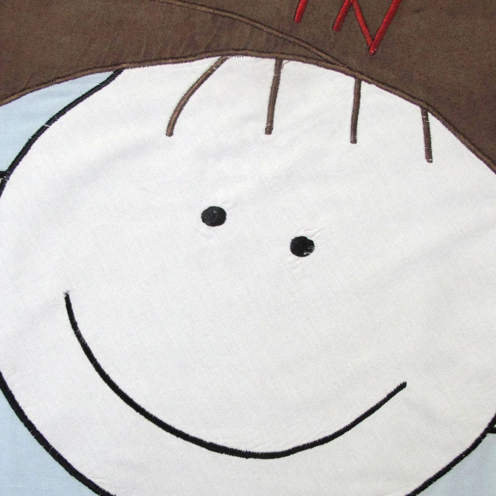 Basketball Dude Embroidered Quilt Cover Set Single - Home &