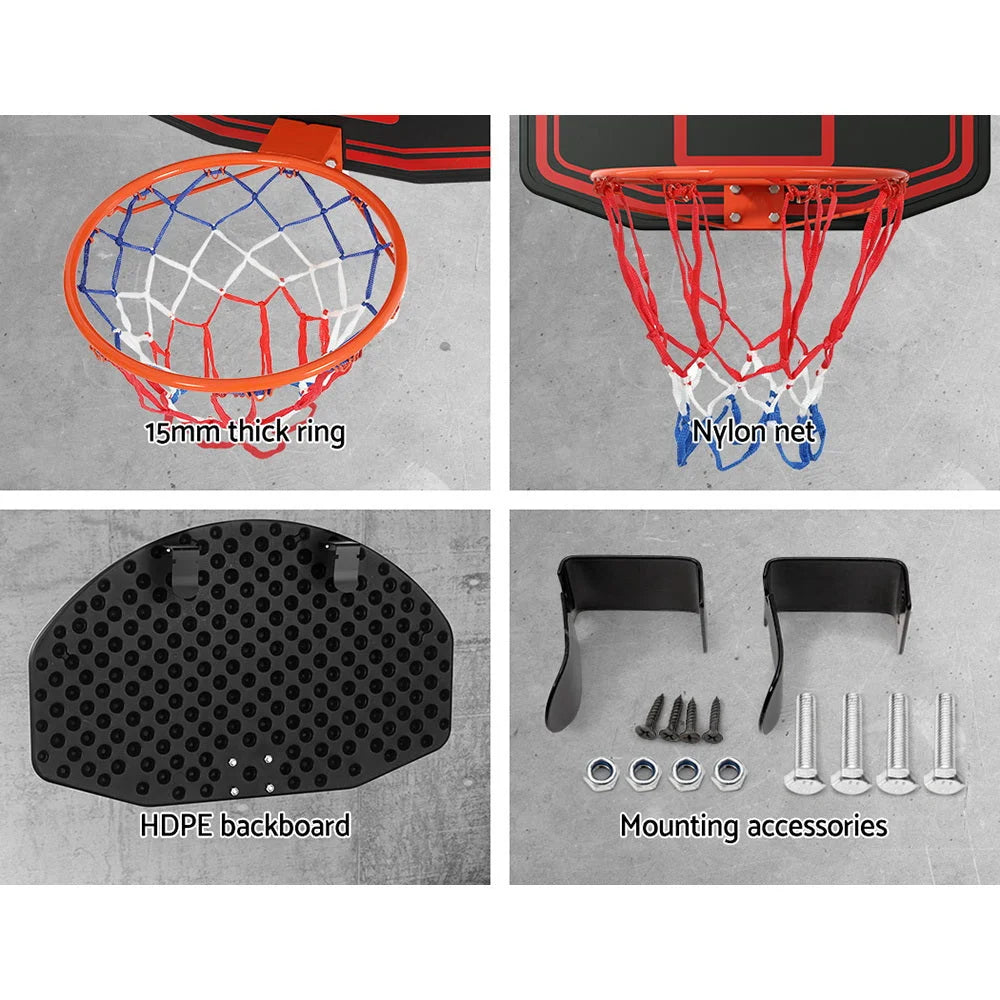 Basketball Hoop 38’’ Backboard Door Wall Mounted Ring Net