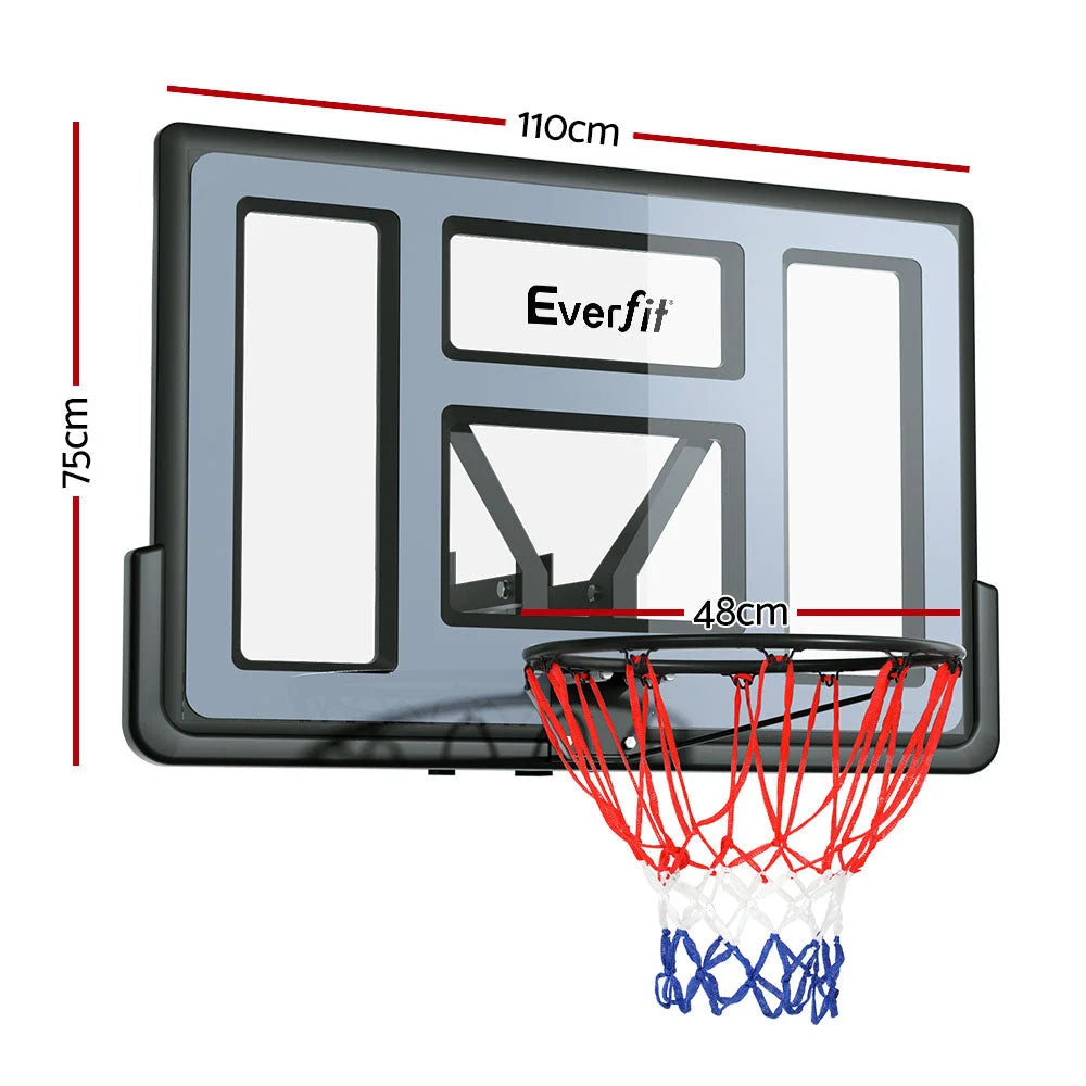 Basketball Hoop 45’’ Backboard Wall Mounted Ring Net Sports